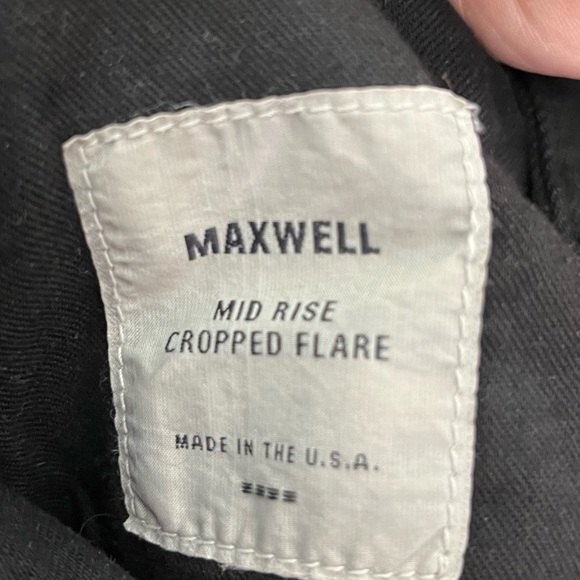 Baldwin Maxwell Crop Flare Jeans Women’s Size 26 Black Raw Hem Mid Rise - Picture 15 of 15